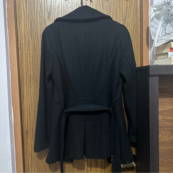 Express women lapel wool black coat Small - Picture 3 of 16